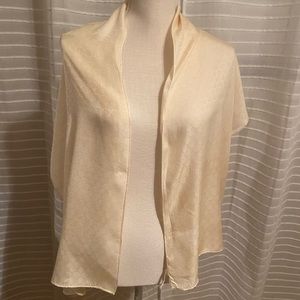 Geoffrey Beene Cream 100% Silk Opera Scarf